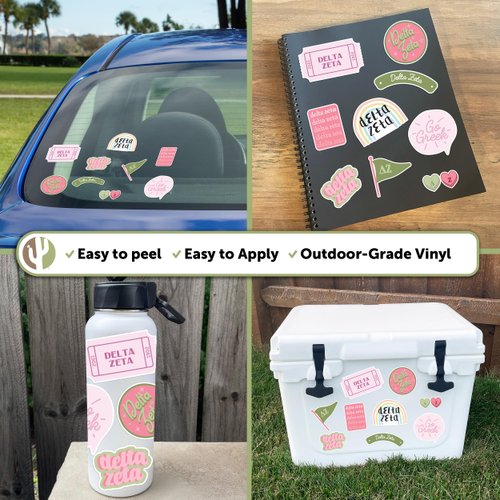Desert Cactus Delta Zeta Sticker Decal Laptop Water Bottle Car (Cute Sheet)