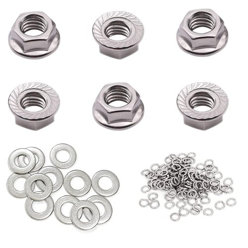 M8 x 1.25mm Serrated Flange Hex Lock Nuts, Hincell 75pcs 304 Stainless Steel Serrated Metric Hex Flange LockNuts,Bright Finish Hex Lock Nut