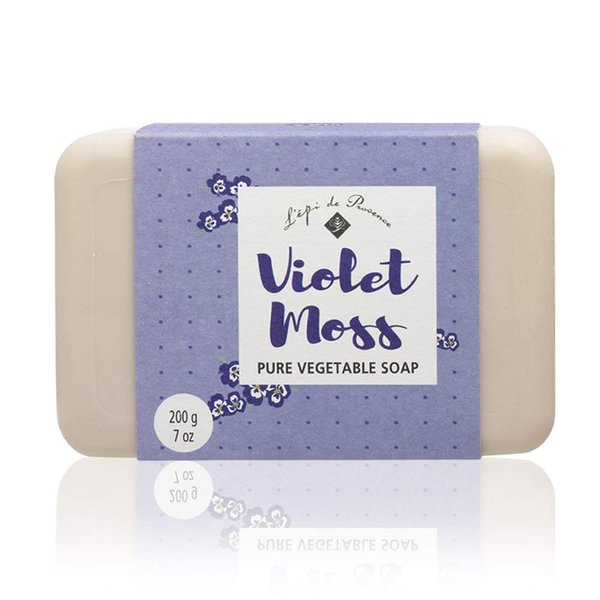 L'Epi de Provence Triple Milled Violet Moss Shea Butter Vegetable Soaps from France 200g