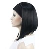 Aimole Short Straight Bob 3/4 Wig with Headband Half Synthetic Wigs Women Hair(Black)
