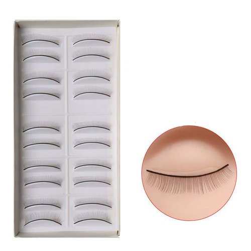 20 Pairs Practice Eyelashes Training Lashes Practice Lashes Eyelash Strips Self Adhesive Lash Extension Supplies Best for Makeup Beginners Beauty Salon