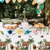 Haimimall Jungle Safari Tablecloths, 3Pcs Wild Animal Birthday Table Covers, Safari Baby Shower Table Cloths Zoo Theme Birthday Party Supplies for Boys Kids 108 * 54in