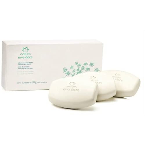 Natura - Linha Erva Doce - Sabonete Puro Vegetal Cremoso em Barra 3 x 90 Gr - (Natura - Fennel Collection - Creamy Pure Vegetable Bar Soap (3 x Net 3.17 Oz))