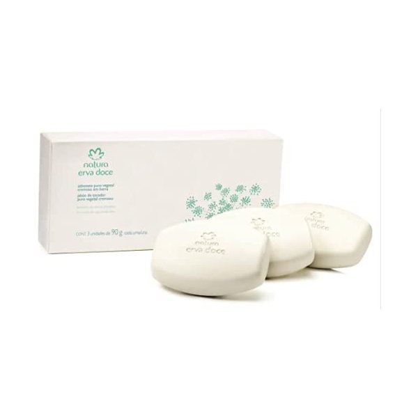 Natura - Linha Erva Doce - Sabonete Puro Vegetal Cremoso em Barra 3 x 90 Gr - (Natura - Fennel Collection - Creamy Pure Vegetable Bar Soap (3 x Net 3.17 Oz))