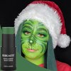 CCBeauty Witch Green Face Body Paint Stick, St. Patrick's Day Grease Dark Green Eye Black Sticks for Sports, Hypoallergenic Camo Hulk Hunting FacePaint Makeup Halloween Cosplay Costume Party