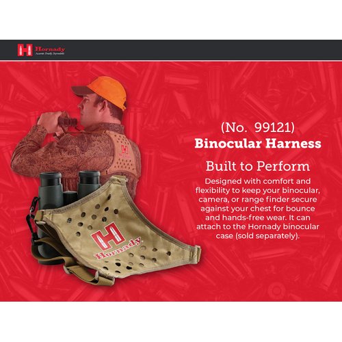 Hornady Binocular Harness 99121 - Durable, Lightweight Binocular Harness Strap with Form-Fitting X Panel for Comfort & Hands-Free Wear -Easy On & Off Bino Harness for Hunting, Hiking, or Bird Watching
