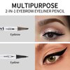 Erinde 2PCS Waterproof Microblading Eyebrow Pen, 4 Fork Tip 3D Eyebrow Contouring Tattoo Pencil, 2-in-1 Dual-Ended Eyebrow Tint Eyeliner, Last All-Day, Create Natural-Looking Brows, Dark Brown
