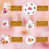 Skylety Dollhouse Tea Cup Set 1:12 Miniature Porcelain Dollhouse Accessories 8 Pcs Miniature Porcelain Set Christmas Decoration Mini Flower Pattern Teapot Cup Plates Set for Dollhouse Kitchen Supplies