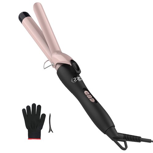 PRETFY 1 Inch Curling Iron with Ceramic Coating Barrel for Long/Medium Hair, 140-428℉ Adjustable Temperature, 30s Instant Heat, 110-240V Dual Voltage, Hair Waving Style Tool for Girls & Women
