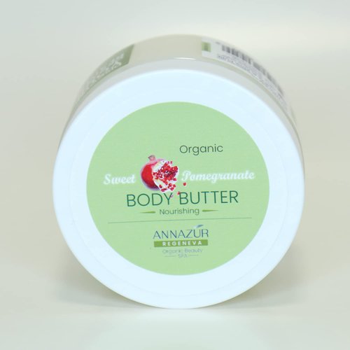 Organic Body Butter Sweet Pomegranate For Women, 100% Pure, Body Lotion, Dry Skin Moisturizer For All Skin Types, ANNAZUR (Pomegranate, 4)