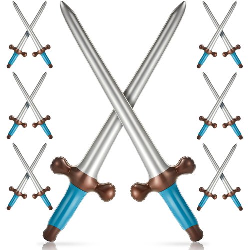 Outus 12 Pcs Inflatable Swords Inflatable Pirates Sword Pirate Party Favors for Theme Party Birthday Swimming Pool Party Cosplay Halloween Costume Accessories Stage Props, 24 Inch