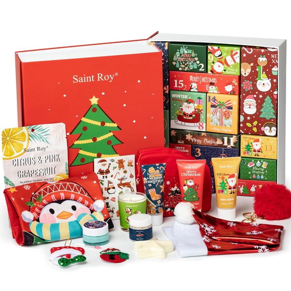 Christmas Gifts for Women Men Kids, Merry Xmas Surprise Box, 15pcs Luxury Spa Gifts for Her, Gift Box for Teen Girls New Year Surprise Christmas Gift, Advent Calendar Spa Gift Son, Daughter, Adults