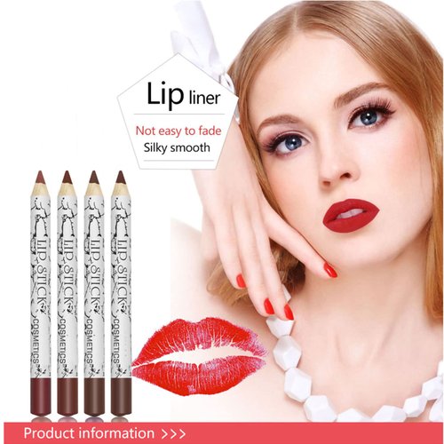 Matte Lip Liner Pencil, Professional Long Lasting Lip Liner Pencil Waterproof Lip Liners, Pack of 12