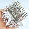 Sindary Wedding Headpiece 3.15" Pearl Rhinestone Crystal Bridal Starfish Hair Comb HZ6412 (Silver-Tone Clear)