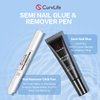 Curvlife 15g Semi Solid Nail Glue Gel with 5ml 3 IN 1Nail Glue Remover, No Need For Uv Light, Gel Glue for Press On Nails, Nial Glue Remover for nails, Click&Remove Pen Design