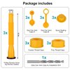 Gas Can Spout Replacement,Fuel Can Spout,Gas Tank Nozzle,Gas Can Nozzle,(3Kit-Yellow) with 3 Coarse Thread Caps & 3 Fine Thread Caps,Flexible Pour Nozzle Suitable,Built in Sealing Ring Prevent Leakage