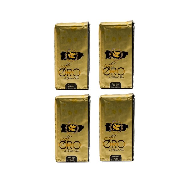 Cafe Oro de P.R. - Puerto Rican Ground Coffee by Cafe Oro Puerto Rico Inc - 2 lbs VALUE PACK - 8 ounce bag (Count of 4)