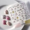5D Nail Art Stickers Kawaii Self-Adhesive Anime Nail Stickers for Nails Art Design for Women Girls, 3 Sheets Cute Cartoon Nail Art Supplies