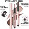 FOCALLURE 2PCS No Crease Eyeshadow Stick,Shimmer and Matte Cream Eyeshadow Pencil Crayon,Long Lasting Waterproof Eye Brightener Stick With Blending Brush,Luscious Dream