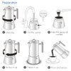 Easyworkz Diego Stovetop Espresso Maker Stainless Steel Italian Coffee Machine Maker 4Cup 6.8 oz Induction Moka Pot