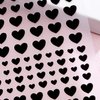 Black Hearts Nail Art Stickers for Nail Art Designs and Nail Decorations Self Adhesive Nail Decals for Women Girls Kids for Fingernails Acrylic Nails Decor (6 Sheets)