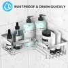 KEGII Corner Shower Caddy, Shower Organizer Stainless Steel Corner Shower Shelves, No Drilling Shower Rack Storage, Adhesive Silver Shower Caddy Corner for Bathroom