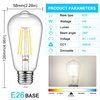 Ascher LED Edison Bulbs 6W, Equivalent 60W, High Brightness Daylight White 4000K, 700 Lumens, ST58 Vintage LED Filament Bulbs with 80+ CRI, E26 Base, Non-Dimmable, Clear Glass, 4 Packs