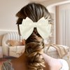 YanJie Hair Clips Hair Bows for Women Big Bow Hair Clips Vintage Hair Accessories Satin Silk Hair Barrettes French Cute Style Black and White 2Pcs