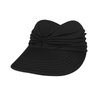 Sun Hats for Women Wide Brim Summer Hat with UV Protection Beach Sport Golf Sun Visor Cap with Ponytail Hole Black