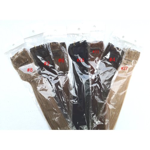 TRESSMATCH®20" -22"Individual Weft of Remy Human Hair Clip in Extensions 7" Wide (3 Clips) (One Color per order) [Weight:33grams/1.2oz] …