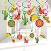 24PCS Mexican Fiesta Decorations Cino De Mayo Hanging Swirl Décor for Taco Twosday Birthday Taco Party Mexican Fiesta Party Supplies Boys Girls Baby Shower Favors