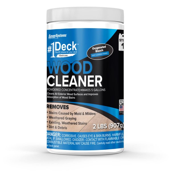 SaverSystems #1 Deck Wood Cleaner - 2 lbs - Makes 5 Gallons of Wood Deck Cleaning Solution