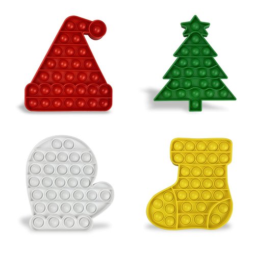 Jofan 4 Pack Christmas Fidget Sensory Pop Toys Pack for Kids Girls Boys Toddlers Christmas Stocking Stuffers Party Favors Gifts Stress Relief