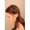 BERYUAN Hair Comb, Black Crystal Gold Beads Wedding Hair Piece, Elegant Hair Accessory for Brides Bridesmaid, Handmade Item, Boho Style, Delicate Jewelry for Women, Size 19*9cm, 26g