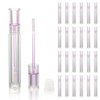 COSIDEA 25pcs Empty Round Clear 4ml 0.13oz lip gloss tubes with soft silicon tip Purple wand transparent Lipgloss tube containers for lip oil packing