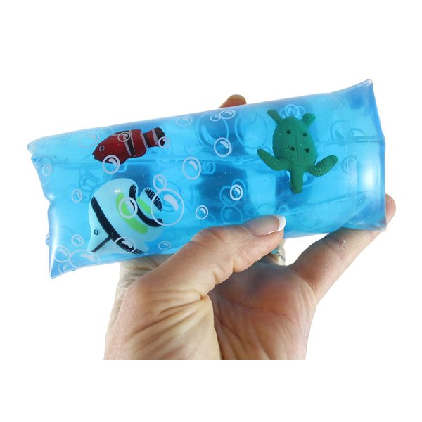 Curious Minds Busy Bags 1 Jumbo Sea Life Animal Water Filled Tube Snake Stress Toy - Squishy Wiggler Sensory Fidget Ball