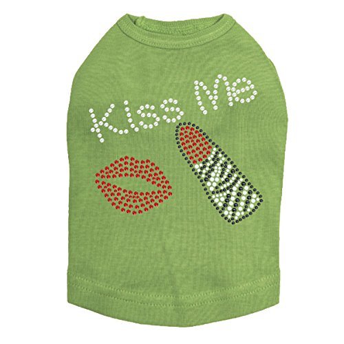 Kiss Me (Lips and Lipstick) Dog Shirt 3XL Lime Green