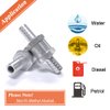 Mesee 2-Pack 3/8" 10mm Fuel Non Return One Way Check Valve for Fuel Line Oil Petrol Diesel Water Aluminium Silve