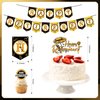 59 Pcs Happy Retirement Party Decorations, Happy Retirement Banner, Cake Topper , Cupcake Toppers, Honeycomb Centerpieces Swirls Party Supplies for Women Men (Gold/Black)