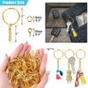 Keychain Rings Kit for Crafts Gold, PAXCOO Includes 100Pcs Split Key Ring with Chain, 100pcs Jump Rings and 100pcs Screw Eye Pins for Resin Keychain Making