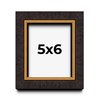 5x6 Frame Brown Walnut & Gold Trim Solid Wood Chaps Picture Frame | 1.25 Inch Moulding Width | 0.44 Inch Deep | Includes Shatter Resistant Acrylic Plexiglass, Foamboard Backing and Hanging Hardware