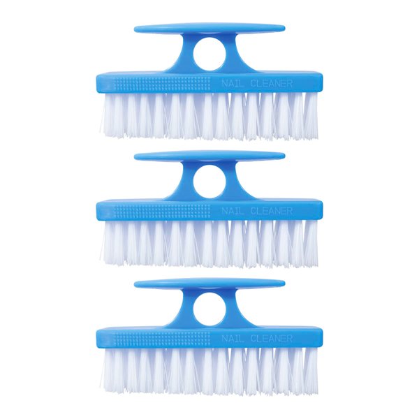 Nail Brush for Cleaning Fingernails, Nail Scrubber Brush, Toe Foot Hands Fingernail Brush Cleaner- Small Scrub Brush- All-Purpose Stiff Cleaning Brush (3 Pack, Blue)