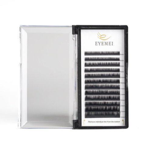 Eyelash Extensions 0.10 D Curl Natural Faux Mink Eyelash Extensions Individual Lashes Extension 8-15mm Tray Salon Use by EYEMEI