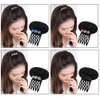 4PCS Rhinestone Flower Puff Hair Head Cushion Invisible Fluffy Hair Pad Sponge Clip Front Hair Base Comb Bun Bump Up Volume Hair Base Hair Bump Clip Increase Hair Pad For Women Girls (Random Color)