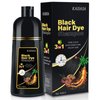 BELEZALIB Black Hair Dye Shampoo for Gray Hair, Instant 3-in-1 Color Shampoo for Women and Men, Herbal Ingredients, 100% Grey Coverage, 500ML
