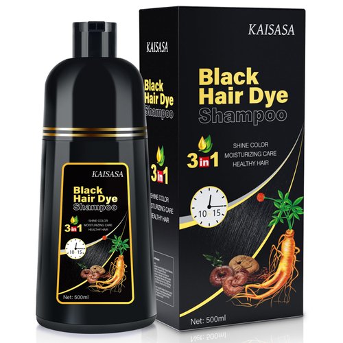 BELEZALIB Black Hair Dye Shampoo for Gray Hair, Instant 3-in-1 Color Shampoo for Women and Men, H...