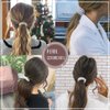 Unicra Pearl Hair Ties Beaded Fashion Elastic Hair Scrunchies Set Fancy Pearls Decorative Ponytail Holder Hair Accessories for Women and Girls 3PCS (Pearl)