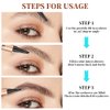 3D Microblading Eyebrow Tattoo Pencil 4 Fork Tip, Waterproof Magic Eyebrow Pencil Microblading Eyebrow Pencil, Natural Long-Lasting Fine Stroke Eyebrow Pencil with Micro-Fork Tip (B-Light Brown)