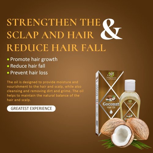HERBOGANIC Coconut Hair Oil | Non-Sticky Hair Oil | For Deep Nourishment & Healthy Hair | Natural Hair Oil | 5 oz