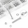 HELIFOUNER 110 Pieces M5 x 30mm /35mm /40mm /45mm /50mm, Hex Socket Head Cap Metric Screws Bolts Washers Nuts Kit, 304 Stainless Steel